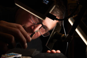 Image of Artist Frank Miller in his studio